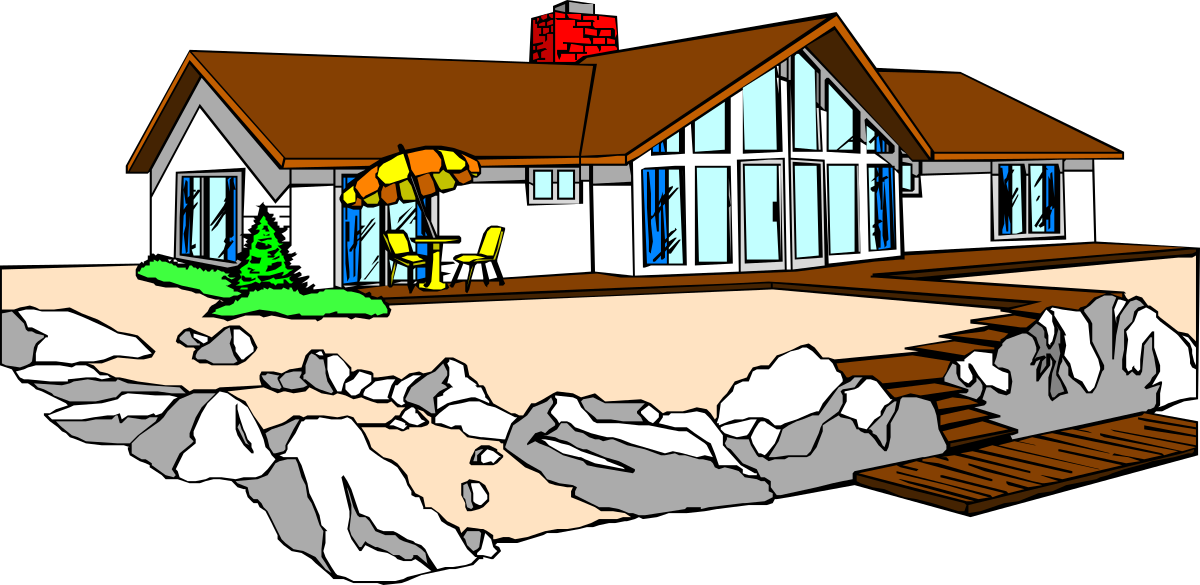 House Clipart with Roof and Porch - Perfect for Your Projects