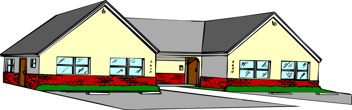 House with Red Brick Wall and Black Roof Clipart for Creative Projects