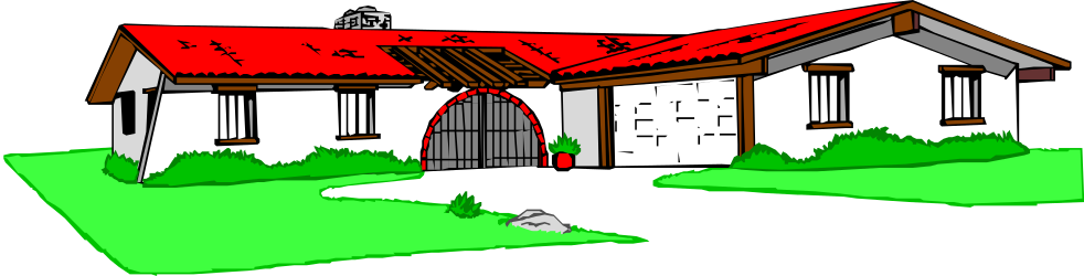 Red Roof House with White Door Clipart for Creative Projects
