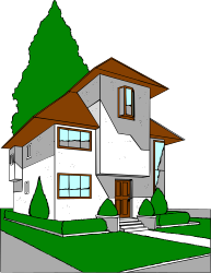 House with Tree in Front Yard - Charming Clipart for Your Projects