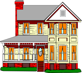 House with Chimney Clipart - Cozy Home Illustration