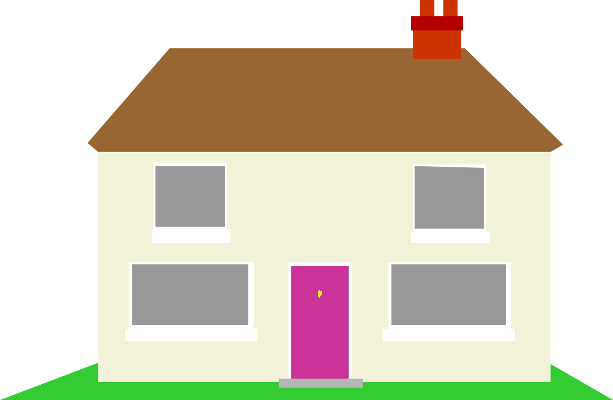 Charming House with Pink Door Clipart for Your Projects