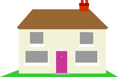 Charming House with Pink Door Clipart for Your Projects
