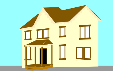 House with Brown Roof and Door Clipart for Creative Projects