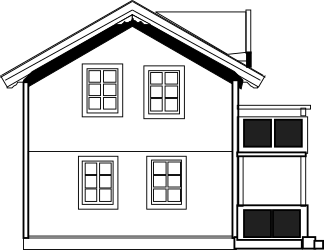 Black and White Floor Plan with Bed, Chair, and Window Clipart