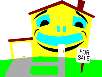 Smiley Face Holding 'For Sale' Sign Clipart