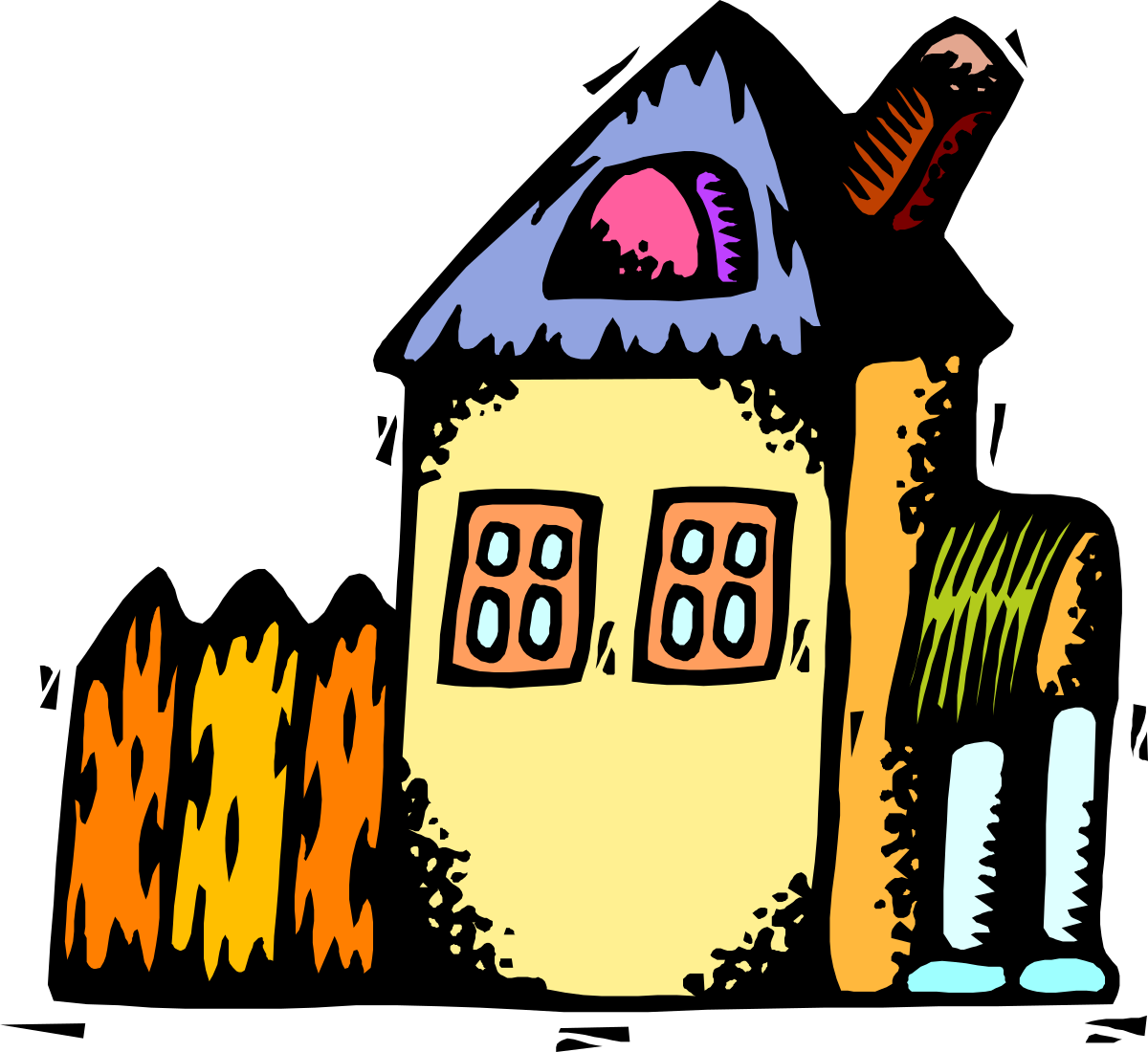 Cartoon House on Fire - Vibrant Clipart for Creative Projects