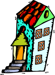 House on Fire Clipart - Vibrant Drawing of a Burning Home
