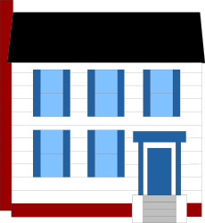 House with Blue and Red Roof - Stunning Clipart for Your Projects