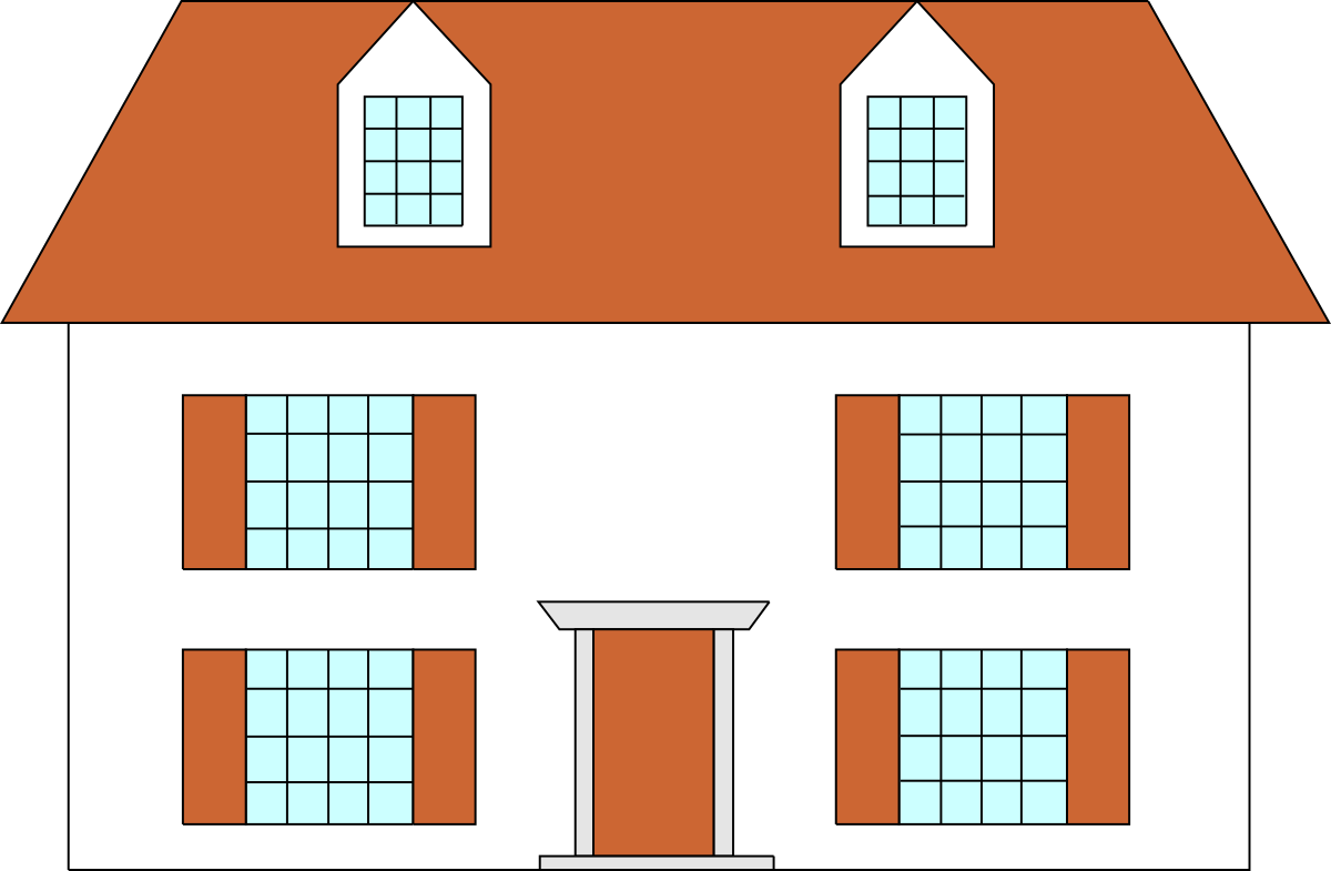 a house with a red roof and windows clip art png transparent House with Red Roof and Windows - Charming Clipart for All Projects