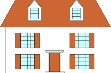 House with Red Roof and Windows - Charming Clipart for All Projects