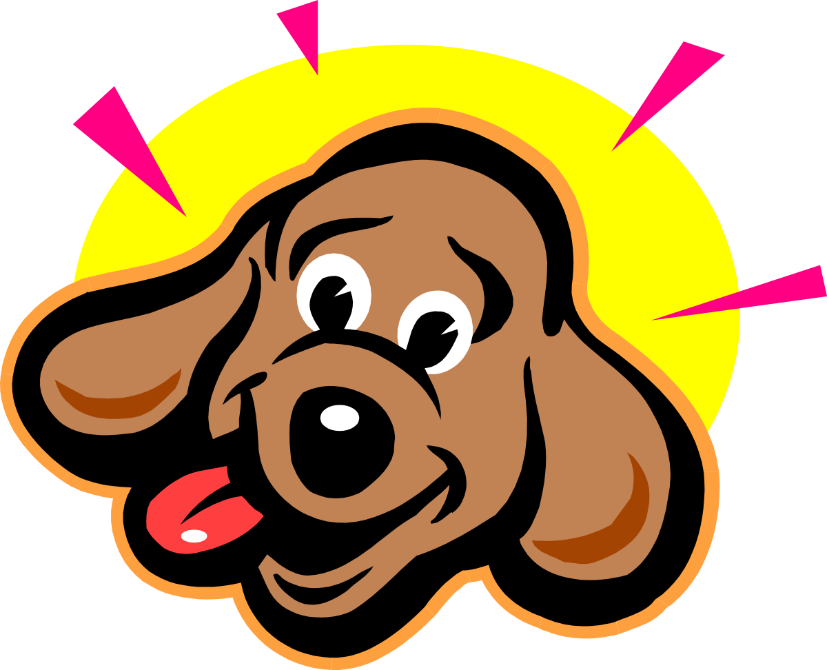 Dog Silhouette with Sun Background - Vibrant Clipart for All Your Needs