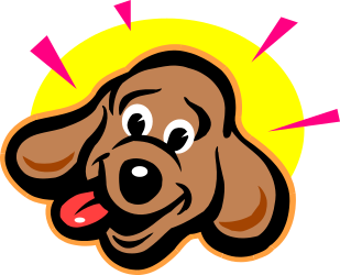 Dog Silhouette with Sun Background - Vibrant Clipart for All Your Needs