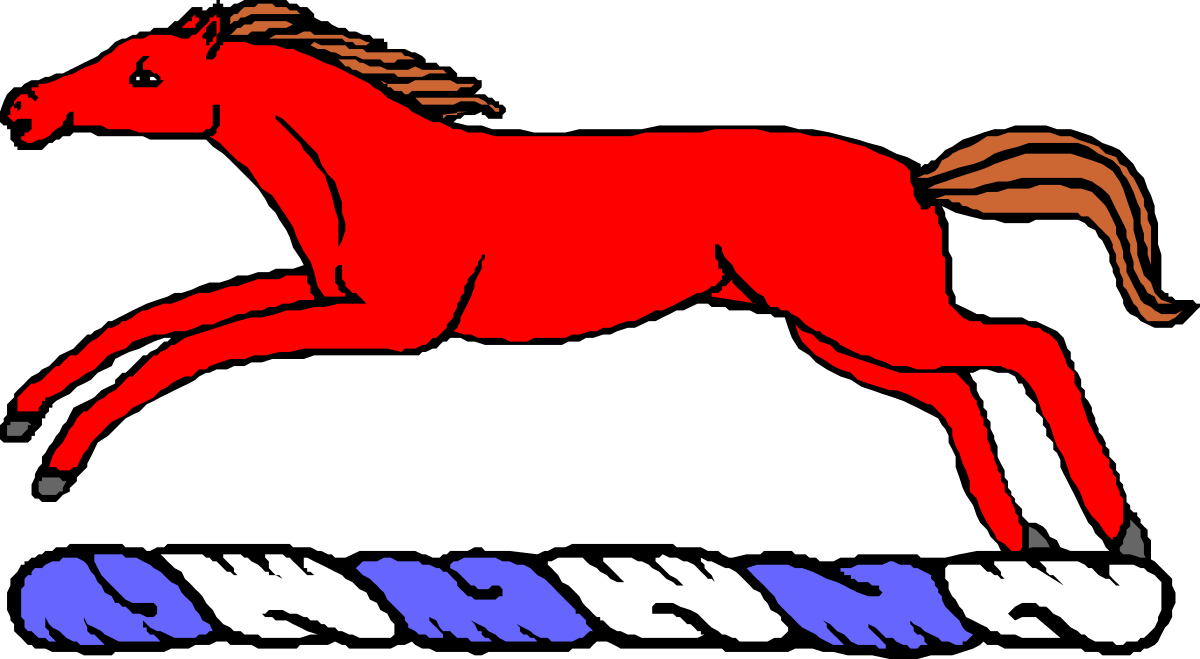 Horse with Red and Blue Mane Clipart  Stunning Equine Artwork