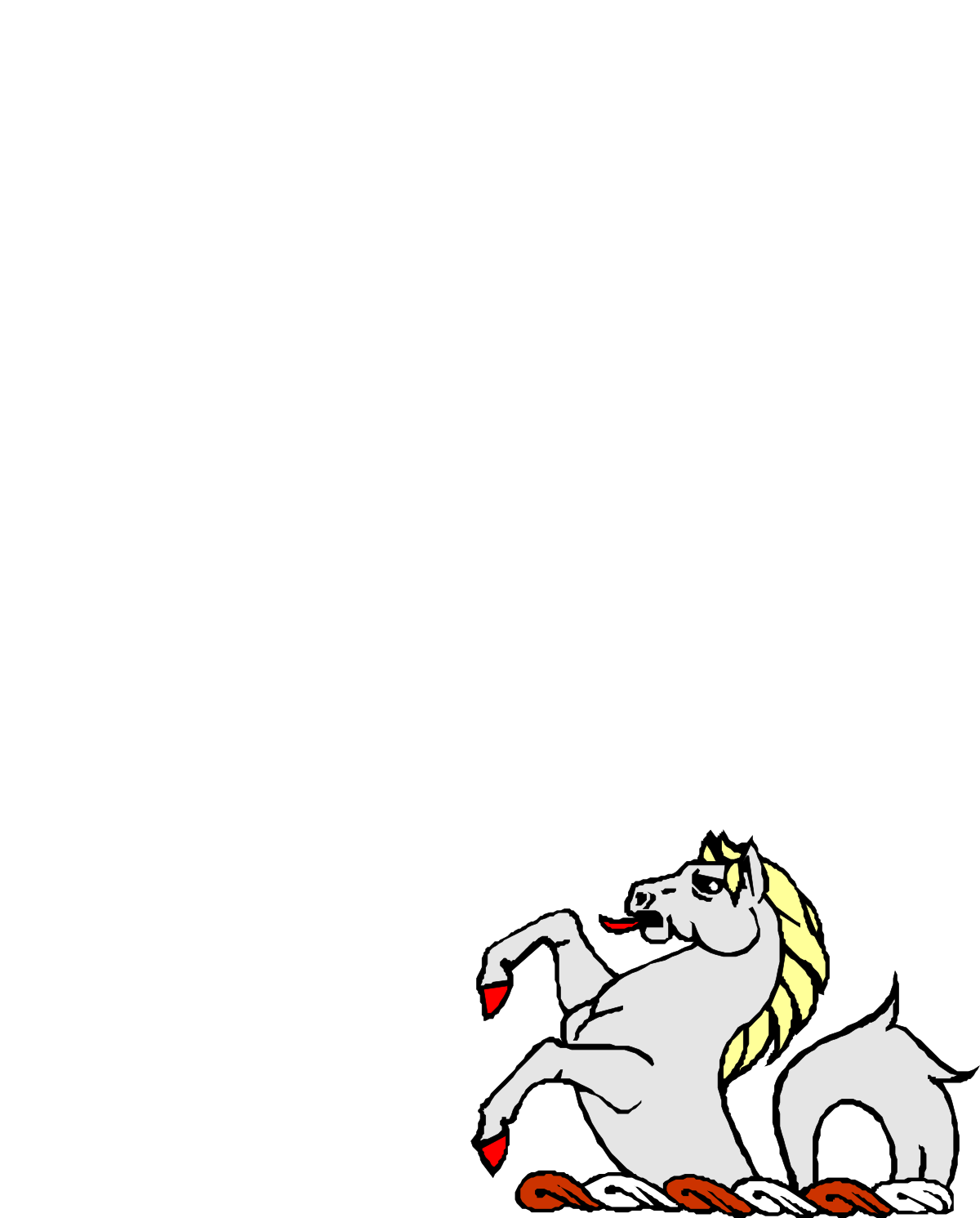 a cartoon horse with a red mane and a white mane clip art png transparent Cartoon Horse with Red and White Mane - Playful Clipart