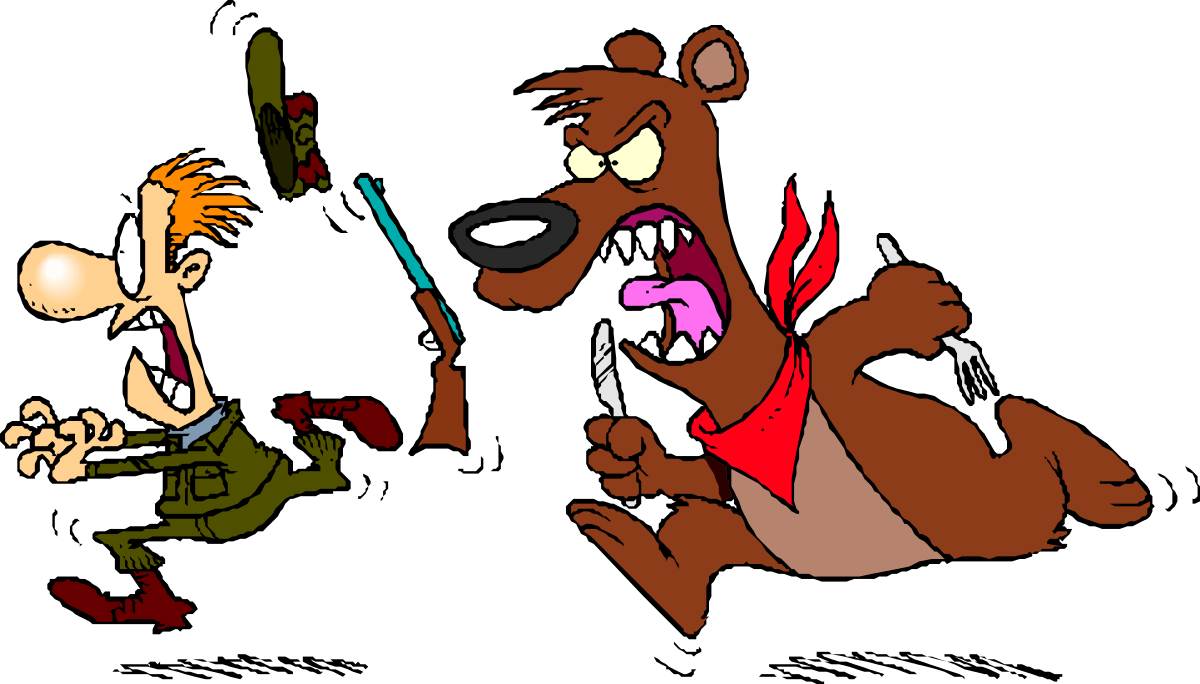 Cartoon Bear Trying to Get a Tooth Clipart