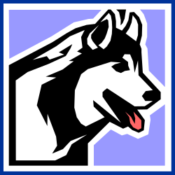 Black and White Dog Head with Red Nose Clipart