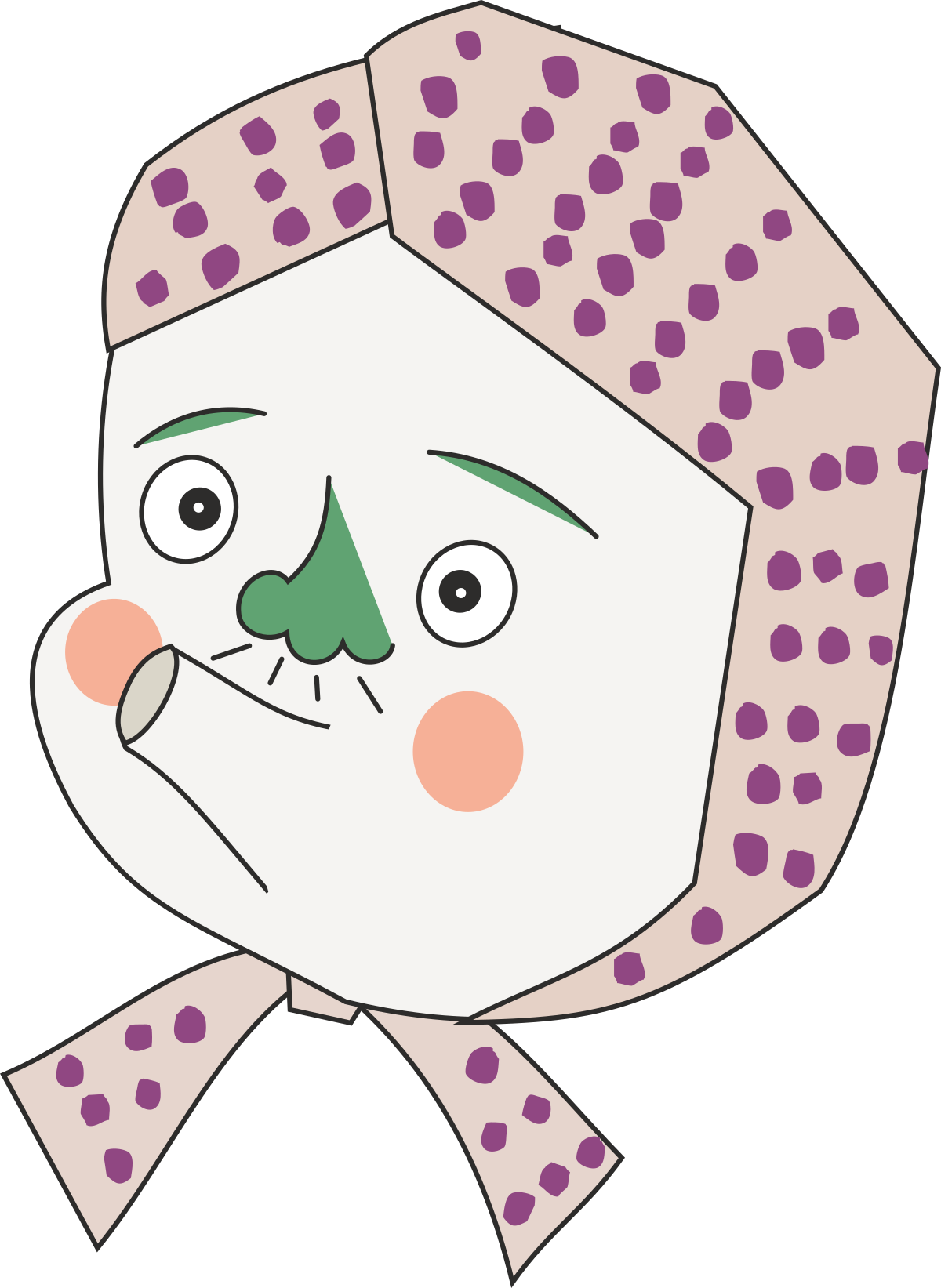 Cartoon Face with Bow Clipart for Fun Designs