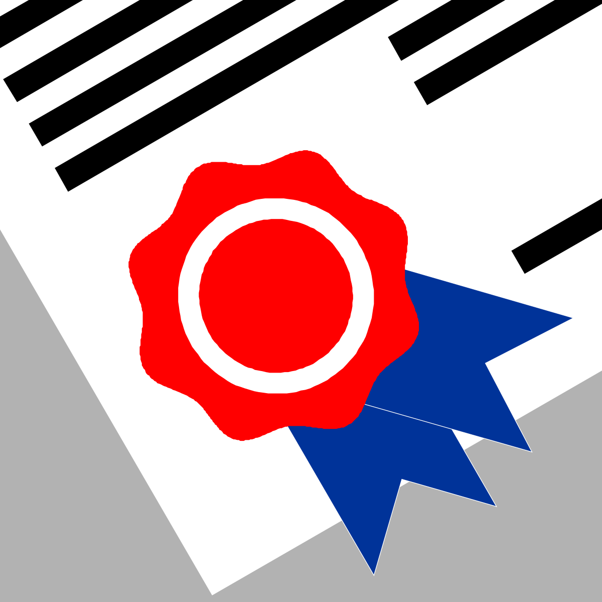 Red and Blue Seal Clipart on Document