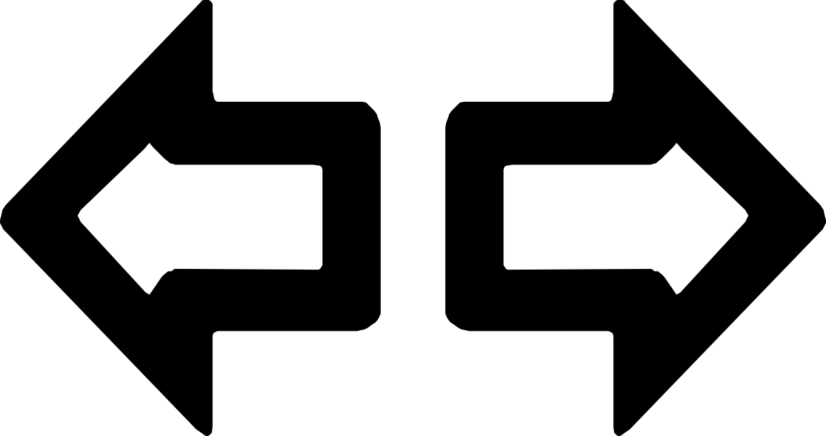 two arrows pointing in opposite directions clip art png transparent Opposite Direction Arrows Clipart - Two Arrows Icon