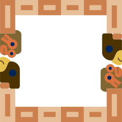 Inca-Themed Square Frame with Couple Clipart for Creative Borders