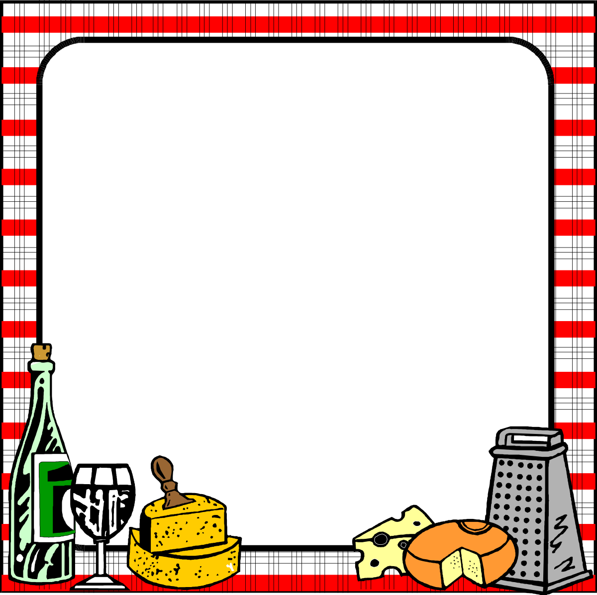 Red and White Checkered Borders and Frames for Food Clipart
