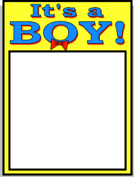Boys Birthday Invitation Clipart - Yellow Frame with Blue and Yellow Letters