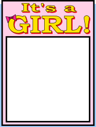 Borders and Frames for Baby Shower Sign - It's a Girl Clipart
