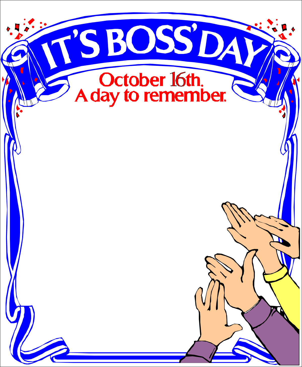 Holidays Borders Clipart: Person Holding 'Today' Sign for Festive Designs
