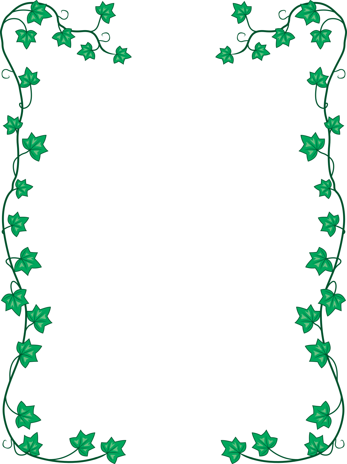 a green vine border with leaves and vines clip art png transparent Ivy Green Vine Borders - Lush Plant Clipart for Creative Projects