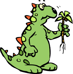 Green Dinosaur with Carrot: Fun Clipart for Kids