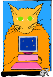 Cat Sitting on Bed with Laptop - Charming Clipart for Creative Projects