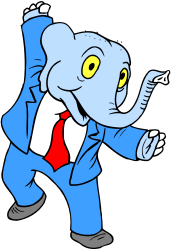 Dancing Elephant in Suit and Tie Clipart - Fun and Whimsical SVG Art