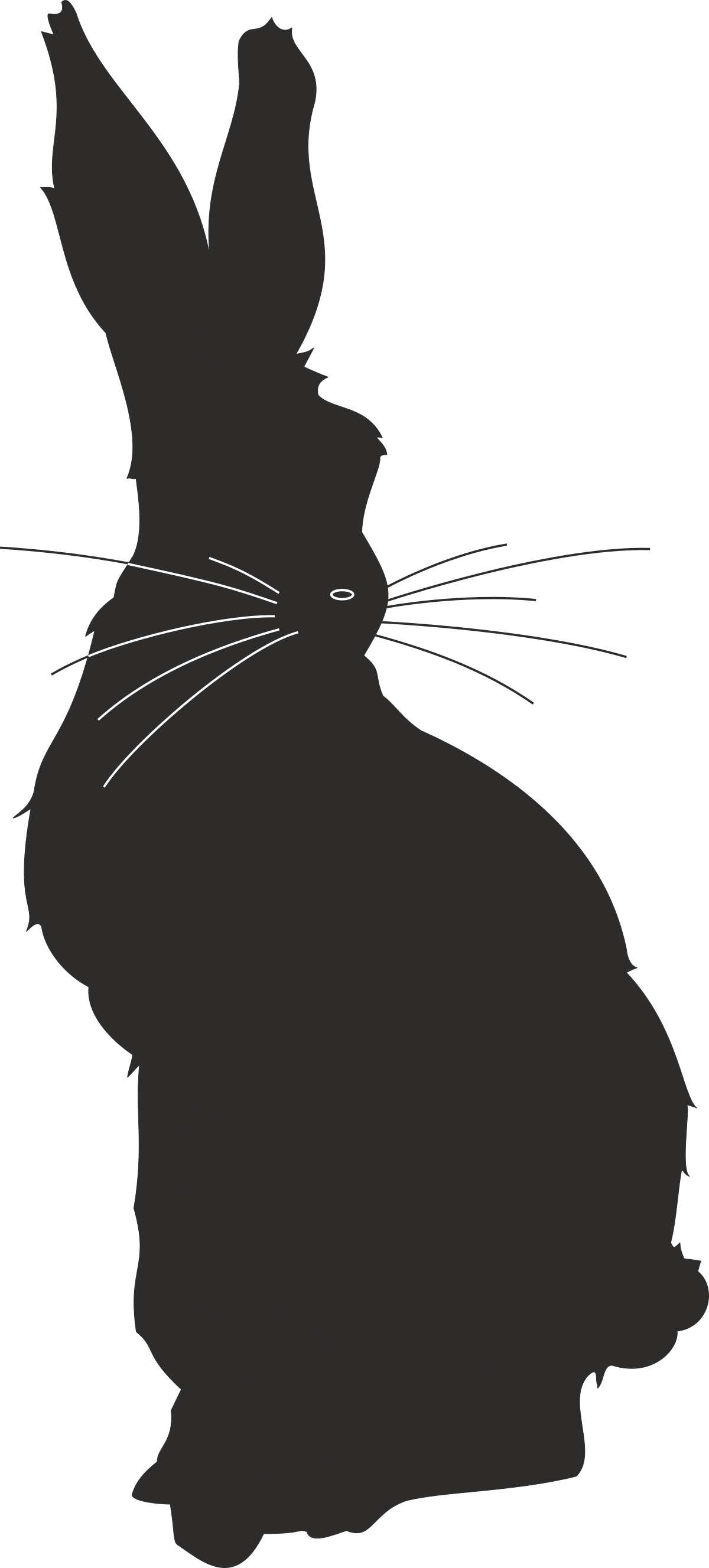 Black Silhouette Rabbit Clipart - Ideal for Creative Projects