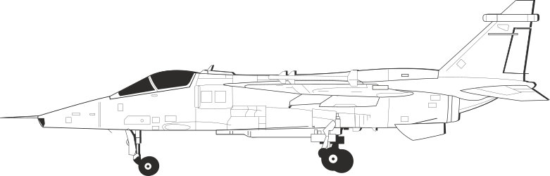 Fighter Jet Clipart: Dynamic Black and White Background