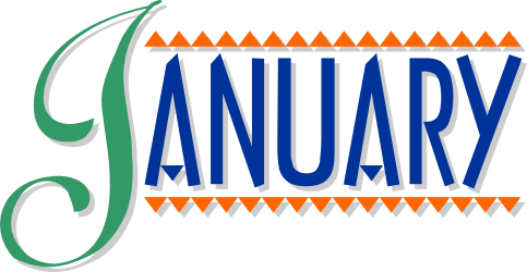 January Calendar Logo - Seasonal Clipart Designs