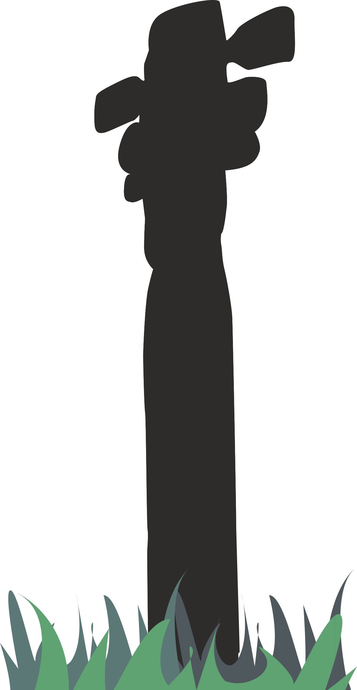 Grave Silhouette Clipart - Black and White Design for Spooky Themes