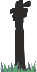 Grave Silhouette Clipart - Black and White Design for Spooky Themes