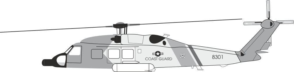 Helicopter Clipart on Black Background - Versatile Graphic for Your Projects