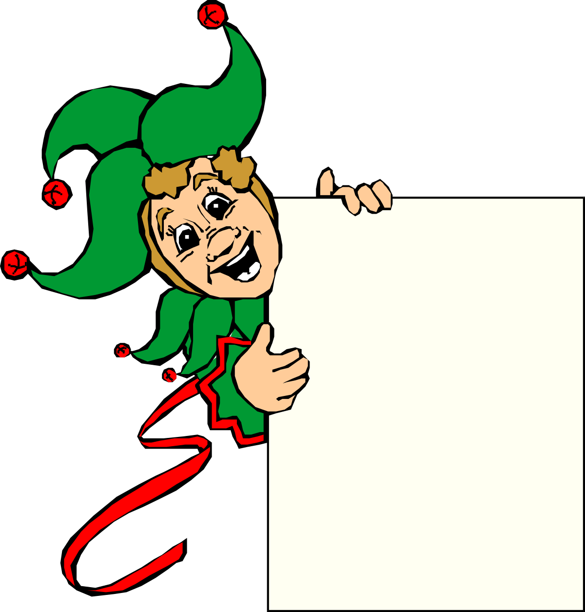 a cartoon elf holding a sign clip art png transparent Borders of Fun: Cartoon Elf Holding a Sign - Clipart for Leisure & Celebration