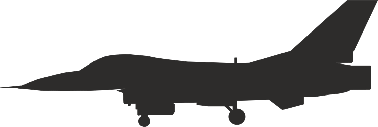 Fighter Jet Silhouette Clipart - Black and White Aviation Art