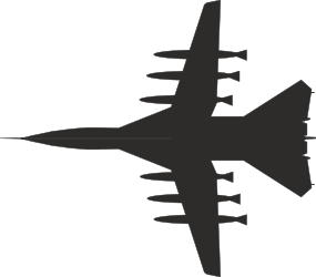 Fighter Jet Silhouette Clipart - Iconic Black and White Design