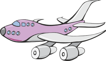 Pink Airplane with Two Wheels and One Wing - Vibrant Clipart for Creative Projects
