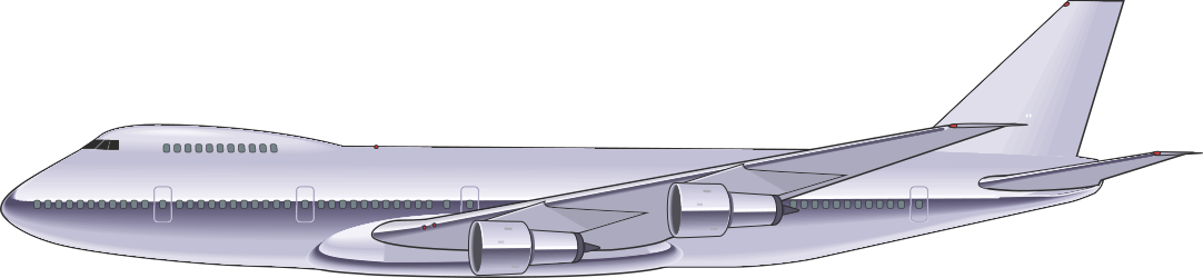 Plane with White and Black Tail Clipart - Versatile Aviation Graphics
