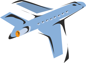 Blue Airplane Clipart on Black Background