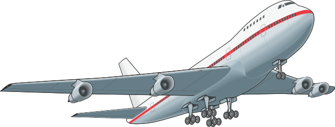 Large Passenger Jet Flying in the Sky Clipart
