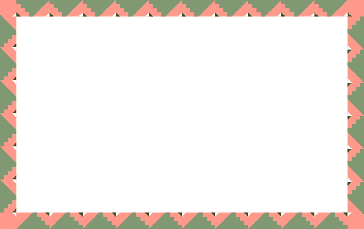 Square Frame Clipart with Pink and Green Pattern - Decorative Borders & Frames