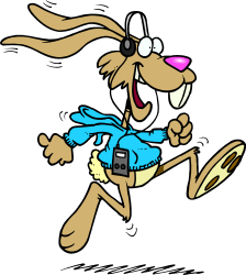 Cartoon Dog Running with a Camera - Playful Clipart Scene