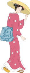 Pink Kimono Woman Clipart - Elegant and Stylish Illustration