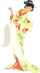 Kimono Woman Clipart: Elegant Japanese Fashion Illustration